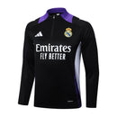 Conjunto Real Madrid Treino 24/25 - Masculino Adidas - preta (gola roxa)