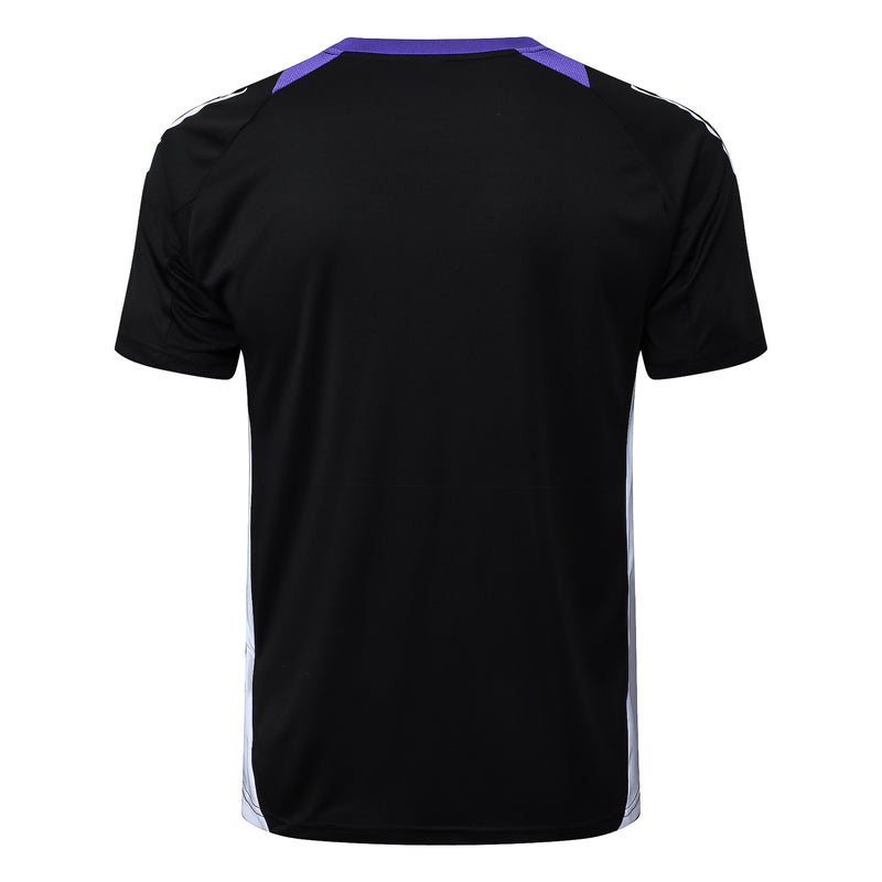 Conjunto Real Madrid Treino Camisa + short 24/25 - Masculino Adidas - Preta com detalhes roxo