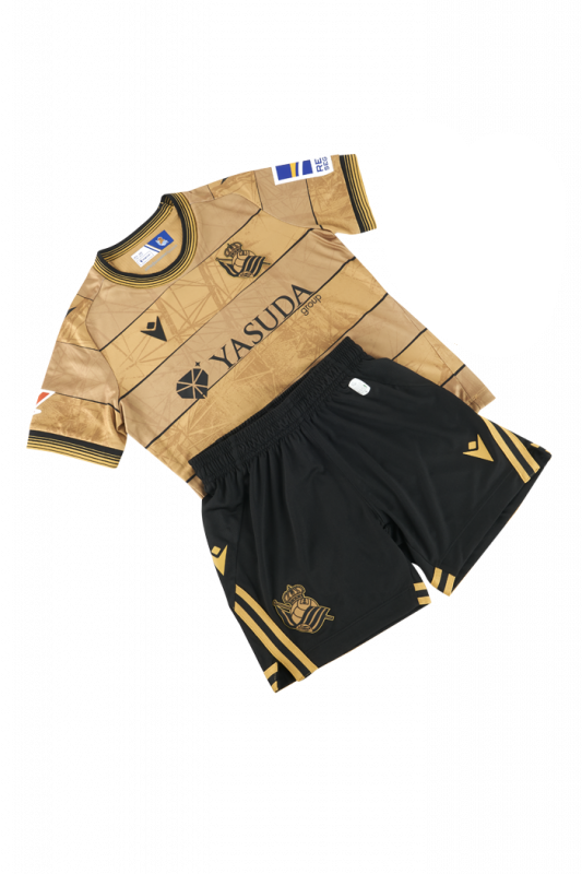 Kit Infantil Real Sociedad ll 24/25 Macron - Ouro / Preto