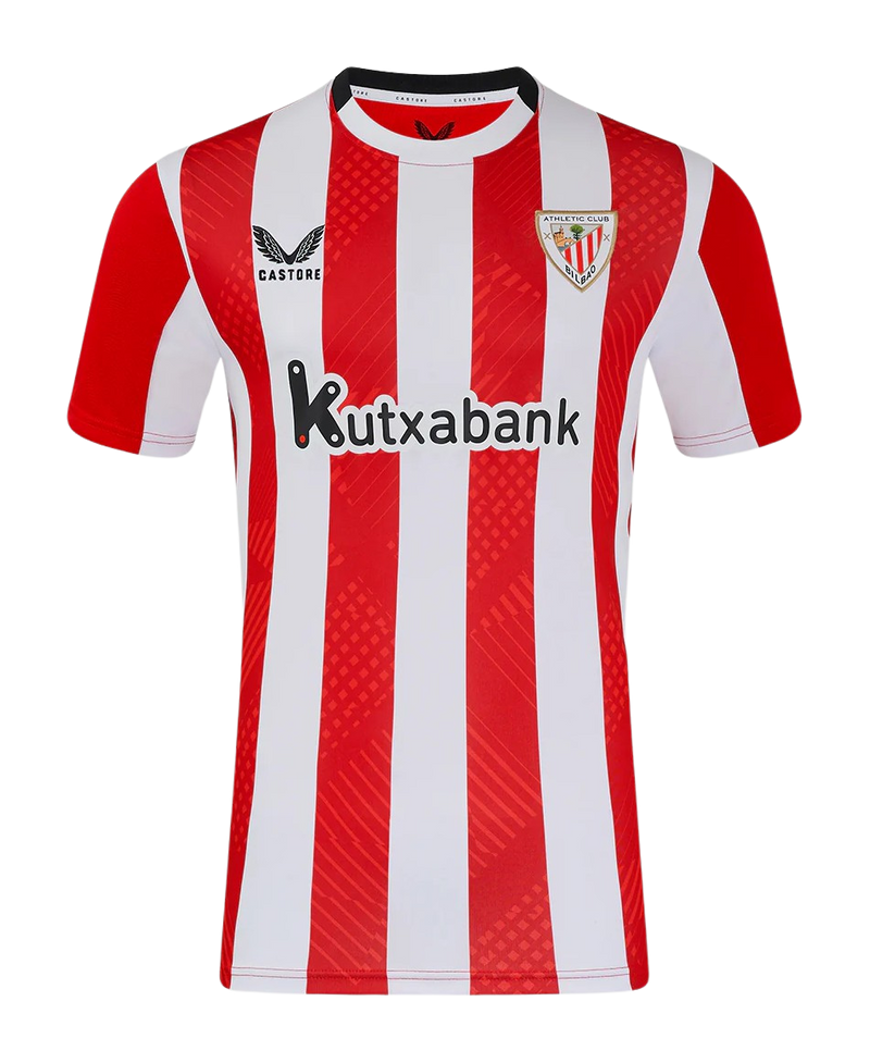 Camisa Athletic Bilbao I 24/25 Torcedor Castore Masculina - Vermelho e Branco