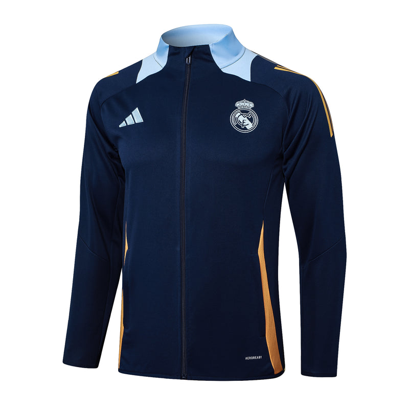 Conjunto Real Madrid Treino 24/25 - Masculino Adidas -  azul (gola azul claro)