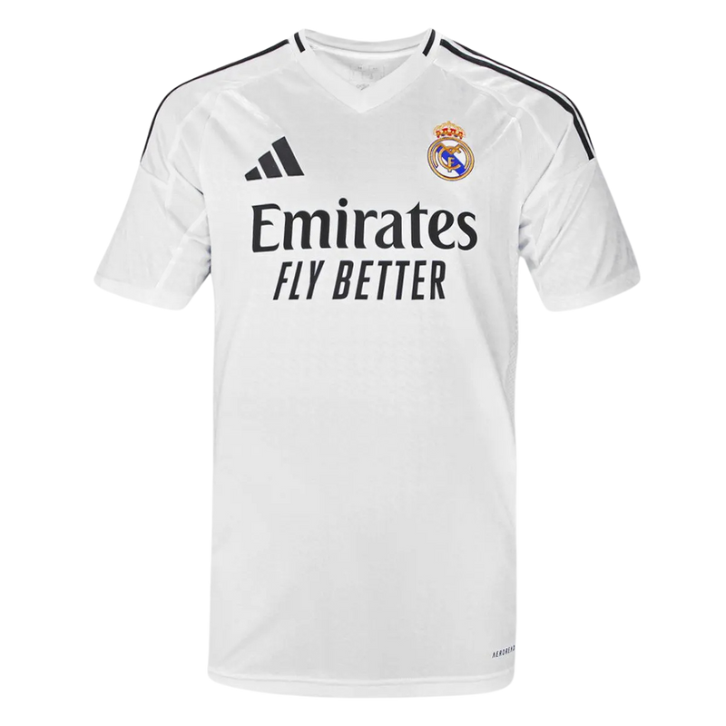 Camisa Real Madrid I 24/25 - Torcedor Adidas Masculina - Branca com detalhes em preto
