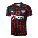 Conjunto Manchester United Treino Camisa manga curta + short 24/25 - Masculino Adidas - Preto e vermelho