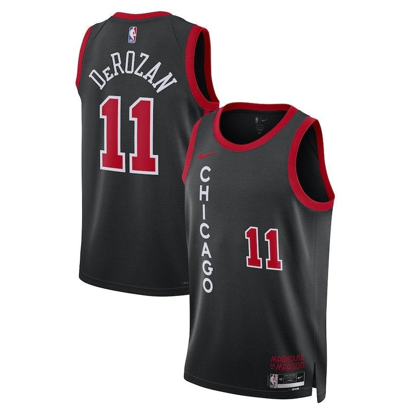 Camisa NBA DeMar DeRozan - Chicago Bulls - 23/24 - Preto - Edição Cidade