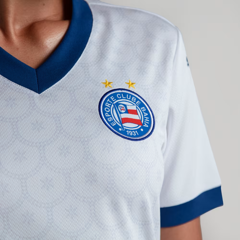 Camisa Bahia I 25/26 - Torcedor Puma Feminina - Branca com detalhes em azul