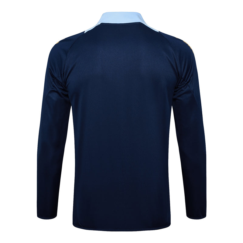 Conjunto Real Madrid Treino 24/25 - Masculino Adidas -  azul (gola azul claro)