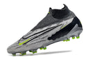 Chuteira de Campo NIKE PHANTOM GX ELITE DF Link FG - Cinza/Prata/Verde
