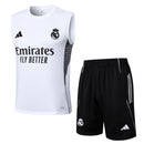 Conjunto Real Madrid Treino Camisa Regata + short 24/25 - Masculino adidas - Branco