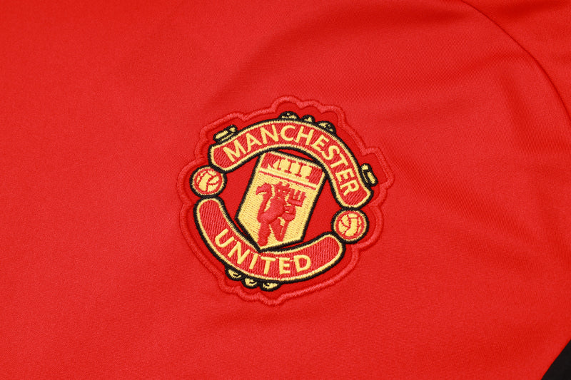 Conjunto Manchester United Treino Camisa manga curta + short 24/25 - Masculino Adidas - Vermelho