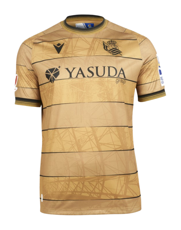 Camisa Real Sociedad ll 24/25 - Torcedor Macron Masculina - Ouro / Preto