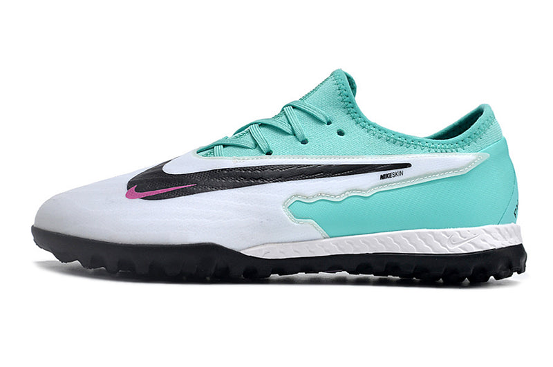 Chuteira de Campo Nike React Phantom GX Pro TF - Branco/verde agua
