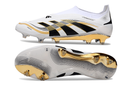Chuteira de Campo Adidas Predator Elite LL sem cadarço FG - Branco e Dourado