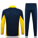 Conjunto Real Madrid Treino 24/25 - Masculino Adidas -   Azul Royal Mangas Compridas (Mangas Amarelas)