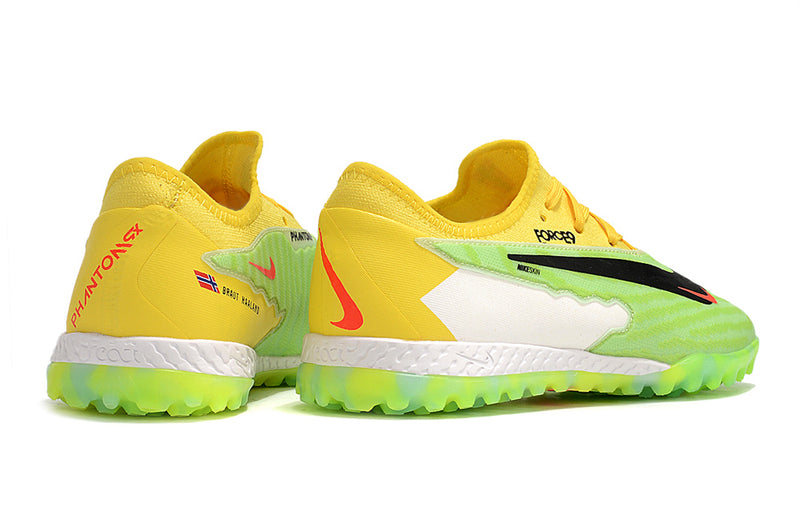 Chuteira de Campo Nike React Phantom GX Pro TF - Verde/branco/preto