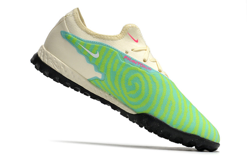 Chuteira de Campo Nike React Phantom GX Pro TF - Verde/bege