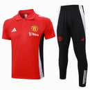 Conjunto Manchester United Treino 24/25 - Masculino Adidas - vermelho