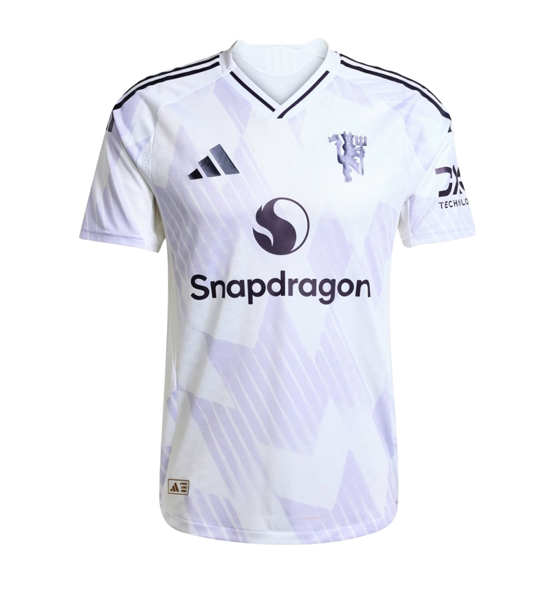 Camisa Manchester United II 25/26 - Torcedor Adidas Masculina - Branca com detalhes em roxo