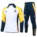 Conjunto Real Madrid Treino 24/25 - Masculino Adidas -  branco (ombros amarelos)