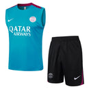 Paris Saint-Germain Training Set Tank Top Shirt + Shorts 24/25 - Men's Nike - Aqua Blue