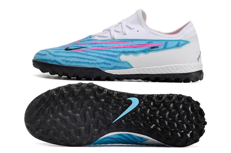 Chuteira de Campo Nike React Phantom GX Pro TF - Branco/Azul