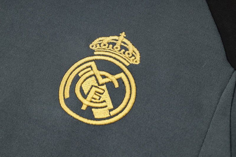 Conjunto Real Madrid Treino 24/25 - Masculino Adidas -  Azul (gola azul claro)