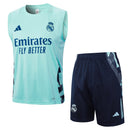 Conjunto Real Madrid Treino Camisa Regata + short 25/26 - Masculino adidas - Verde Agua