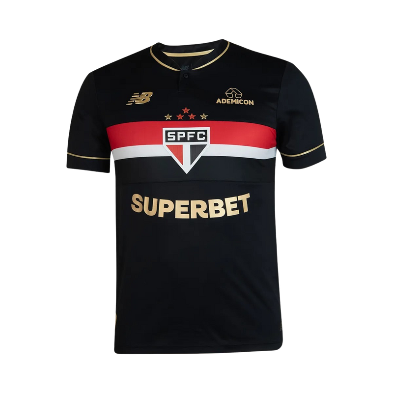 Camisa São Paulo III 25/26 - Torcedor Adidas Masculina - Preta com detalhes em vermelho e branco