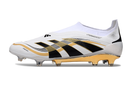 Chuteira de Campo Adidas Predator Elite LL sem cadarço FG - Branco e Dourado