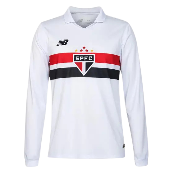 Camisa Manga Longa São Paulo I 24/25 - Torcedor New Balance Masculina - Branca