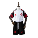 Kit Infantil Flamengo II 25/26 - Adidas - Branco e preto com detalhes em vermelho