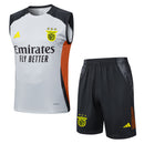 Conjunto Benfica Treino Camisa Regata + short 24/25 - Masculino Adidas - Cinza Preto Laranja e Vermelho