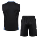 Conjunto Manchester United Treino Camisa Regata + short 24/25 - Masculino Adidas - Preto