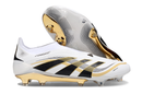 Chuteira de Campo Adidas Predator Elite LL sem cadarço FG - Branco e Dourado