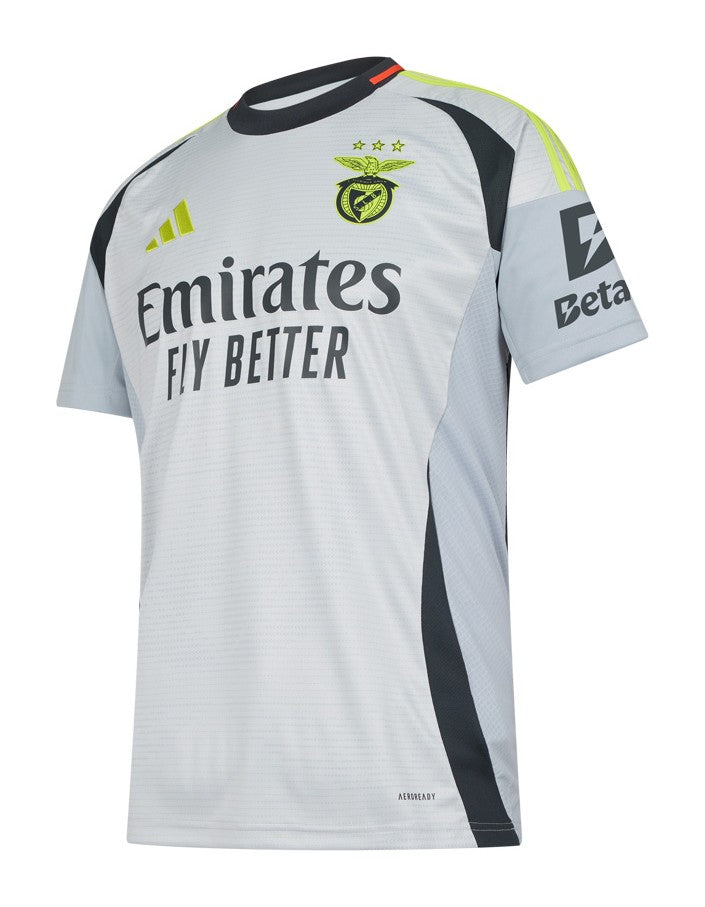 Camisa Benfica Ill 24/25 - Torcedor Adidas Masculina - Cinza / Preto / Amarelo