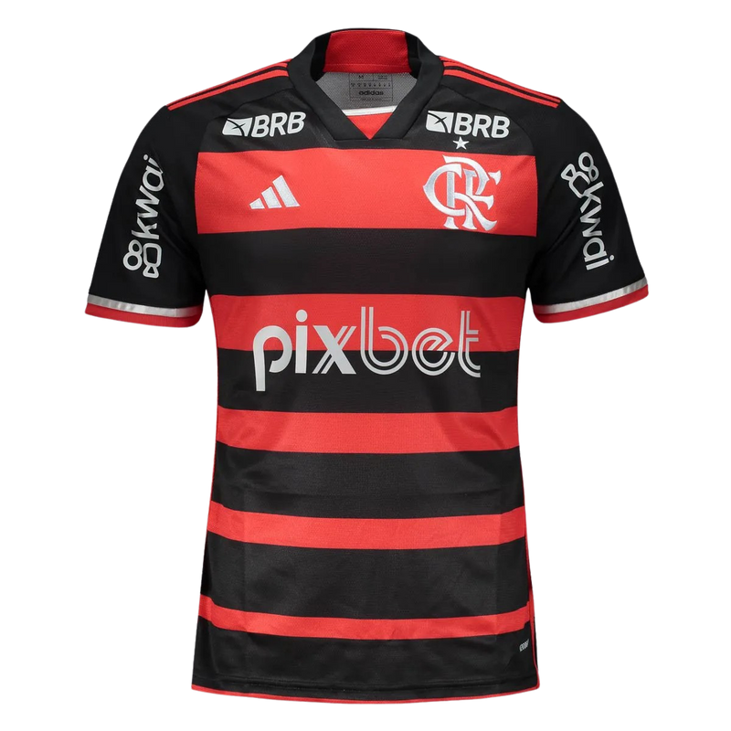 Camisa Flamengo I 24/25 - Torcedor Adidas Masculina - Preta e vermelha