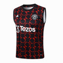 Conjunto Manchester United Treino Camisa Regata + short 24/25 - Masculino Adidas - Vermelho e preto