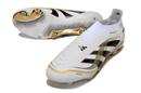 Chuteira de Campo Adidas Predator Elite LL sem cadarço FG - Branco e Dourado
