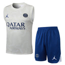 Conjunto Paris Saint-Germain Treino Camisa Regata + short 24/25 - Masculino Jordan - cinza claro