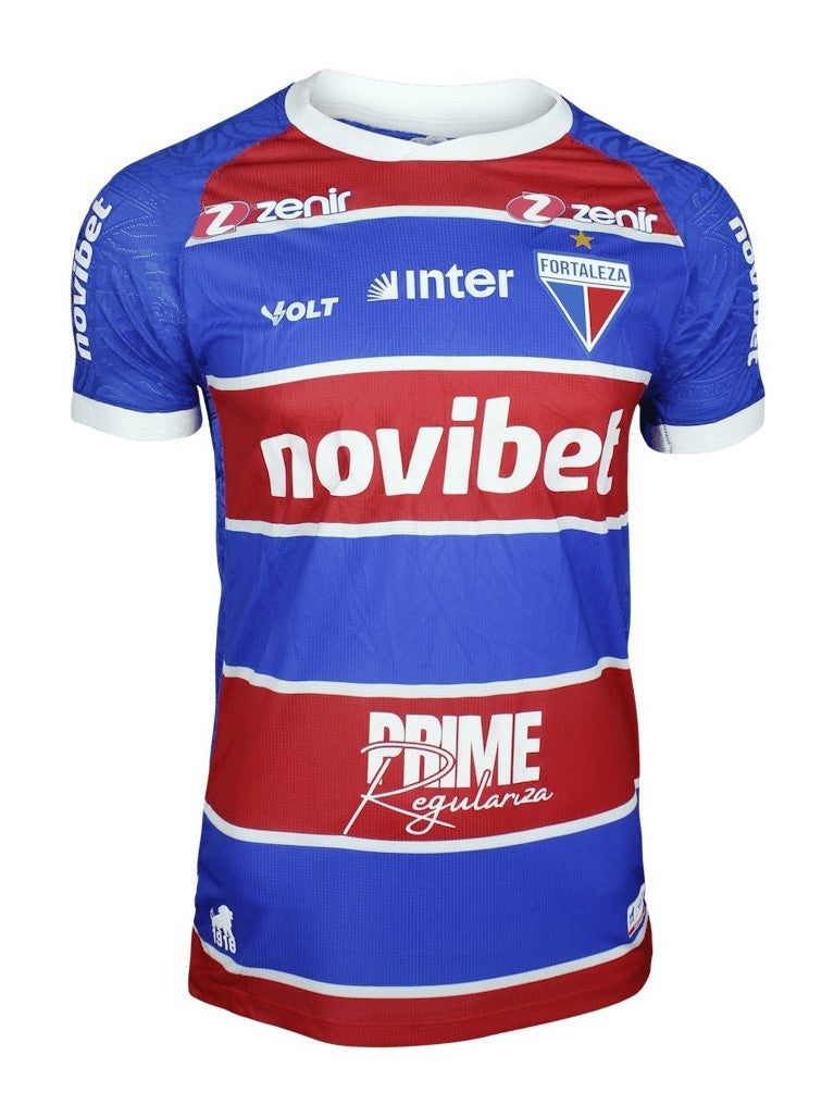 Camisa Fortaleza I 24/25 - Torcedor Volt Masculina - Azul e vermelha com detalhes em branco
