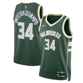 Camisa NBA Giannis Antetokounmpo - Milwaukee Bucks - 2023 - Edição Ícone - Hunter Green