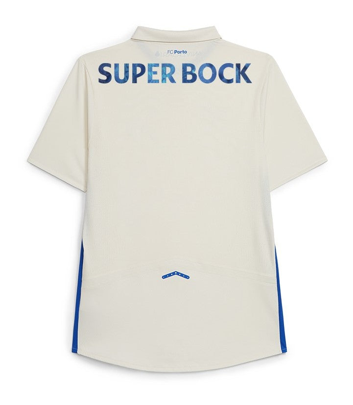 Camisa FC Porto lll 25/26 Torcedor New Balance Masculina - off-white e azul