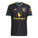 Camisa Manchester United III 25/26 - Torcedor Adidas Masculina - Preta e azul com detalhes em amarelo
