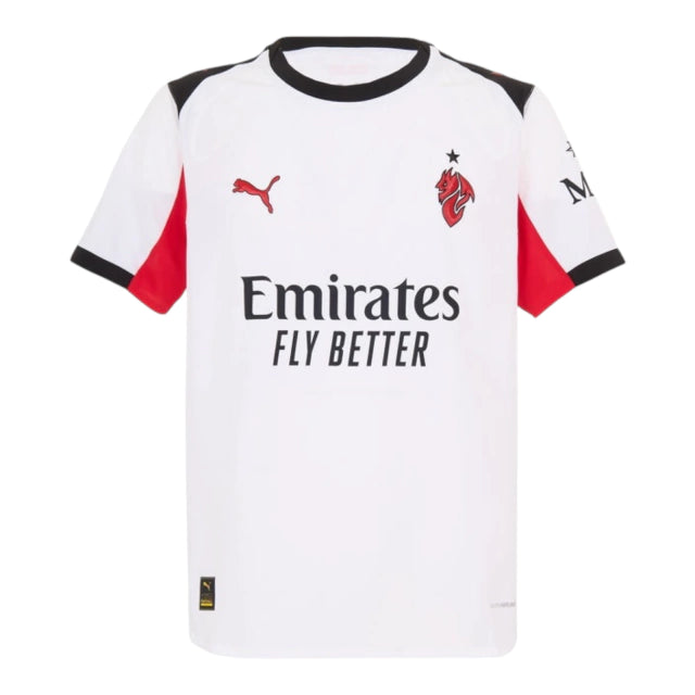 Camisa AC Milan II 25/26 - Torcedor Puma Masculina - Branca com detalhes em vermelho e preto
