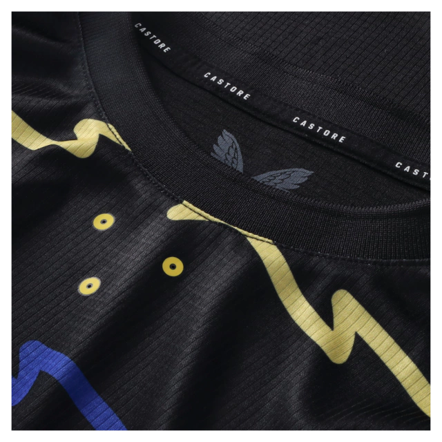 Camisa Everton III 25/26 - Torcedor Castore Masculina - Preta com detalhes em azul e amarelo