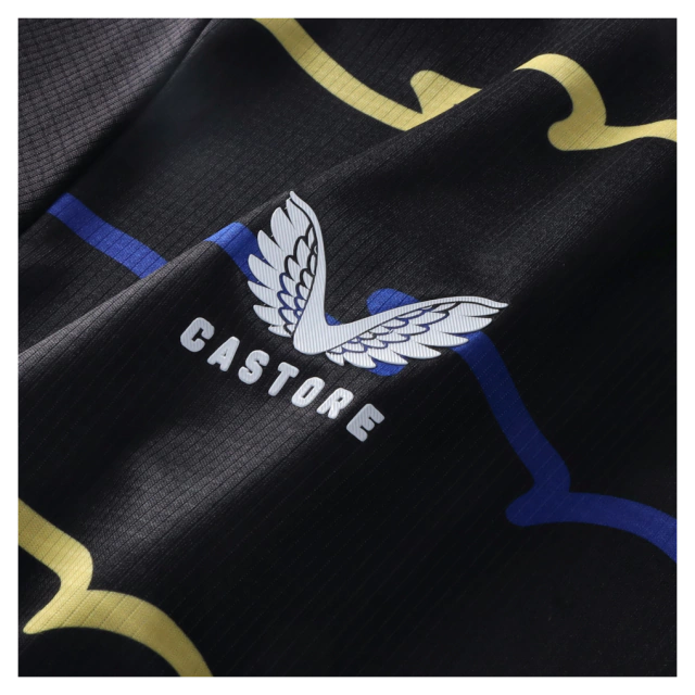 Camisa Everton III 25/26 - Torcedor Castore Masculina - Preta com detalhes em azul e amarelo