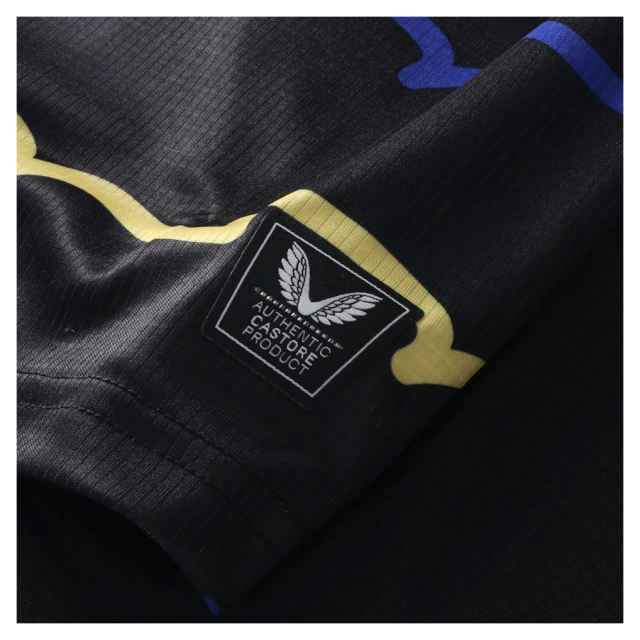 Camisa Everton III 25/26 - Torcedor Castore Masculina - Preta com detalhes em azul e amarelo