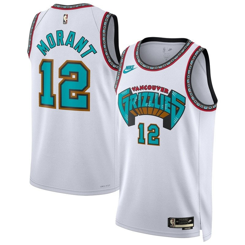 Camisa NBA Ja Morant - Memphis Grizzlies - 2024/25 - Branco - Edição Clássica