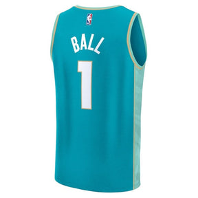 Camisa NBA LaMelo Ball - Charlotte Hornets - Fanatics Branded 23/24 Fast Break - Azul Petróleo - Edição Cidade