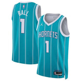 Camisa NBA LaMelo Ball - Charlotte Hornets - 2023 - Edição Ícone - Azul Petróleo