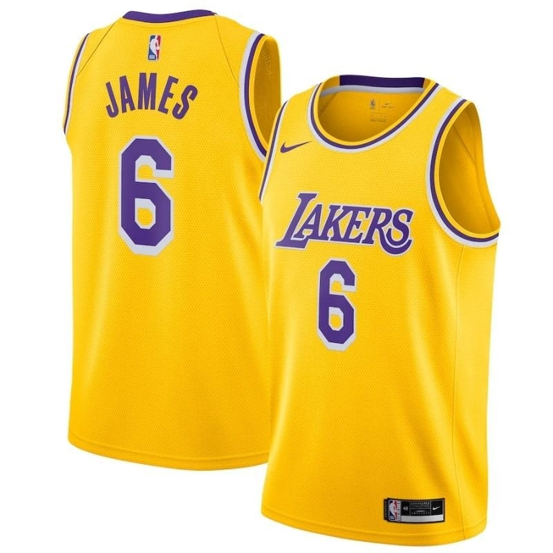 Camisa NBA - Los Angeles Lakers - LeBron James #6 2021/22 Jogador - Amarelo